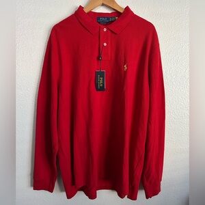 Polo Ralph Lauren Pony Mesh Long Sleeve Polo Shirt PWing Regatta CP93 Size 2XL